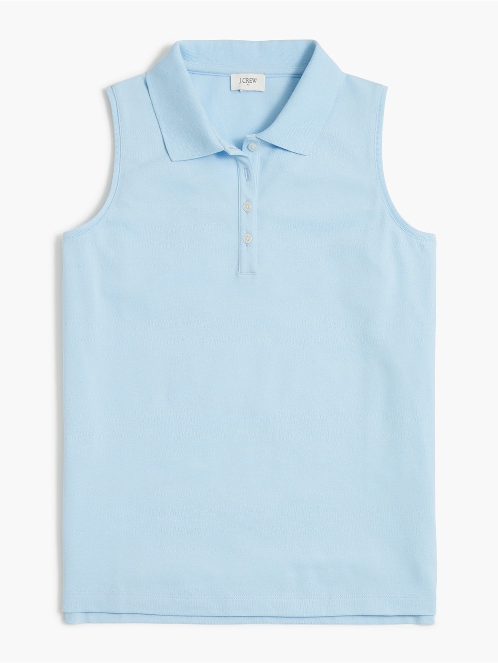 J. Crew Factory Sleeveless Piqué Polo Shirt Light Blue NWT Size Medium Casual